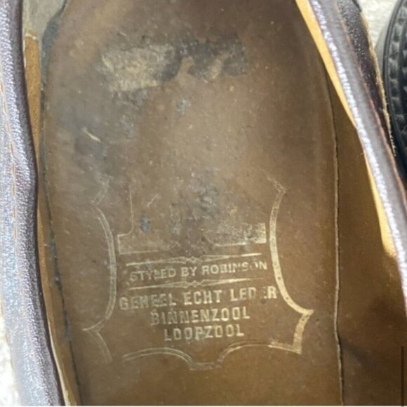 Vintage Brown Woven Leather Upper Lace Up Derby Shoes 12 - Picture 9 of 14